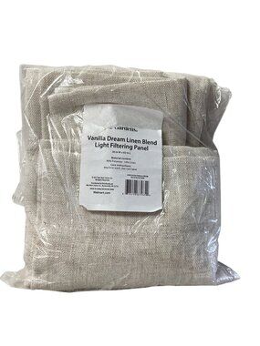 Better Homes & Gardens: Vanilla Dream Linen Blend Light Filtering Panel, 50"x63"